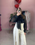 PANTALONE VITA ALTA CON FUSCIACCA
