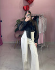 PANTALONE VITA ALTA CON FUSCIACCA