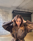 GIACCA IN ECOPELLE CON CINTA