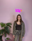 CAMICIA OVER CON SPALLINE