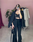 PANTALONE VITA ALTA CON FUSCIACCA