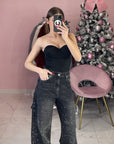 JEANS CARPENTER STRASS NERO
