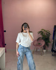 JEANS CARGO CON SLIP