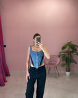 TOP DENIM & BLACK
