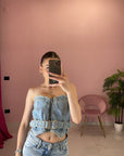 TOP DENIM CON CINTA