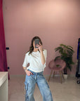 JEANS CARGO CON SLIP