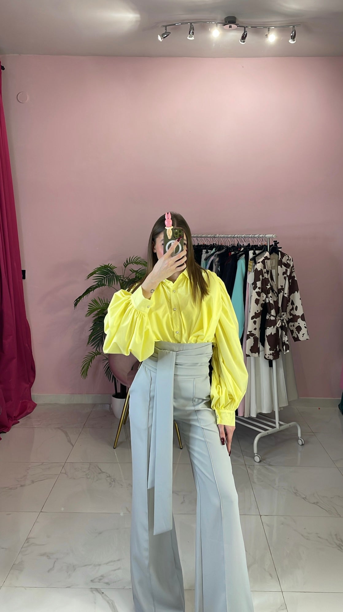 PANTALONE VITA ALTA CON FUSCIACCA