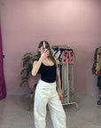 JEANS BALLOON BIANCO