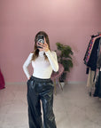 PANTALONE IN PELLE CON BOTTONI