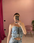TOP DENIM CON CINTA