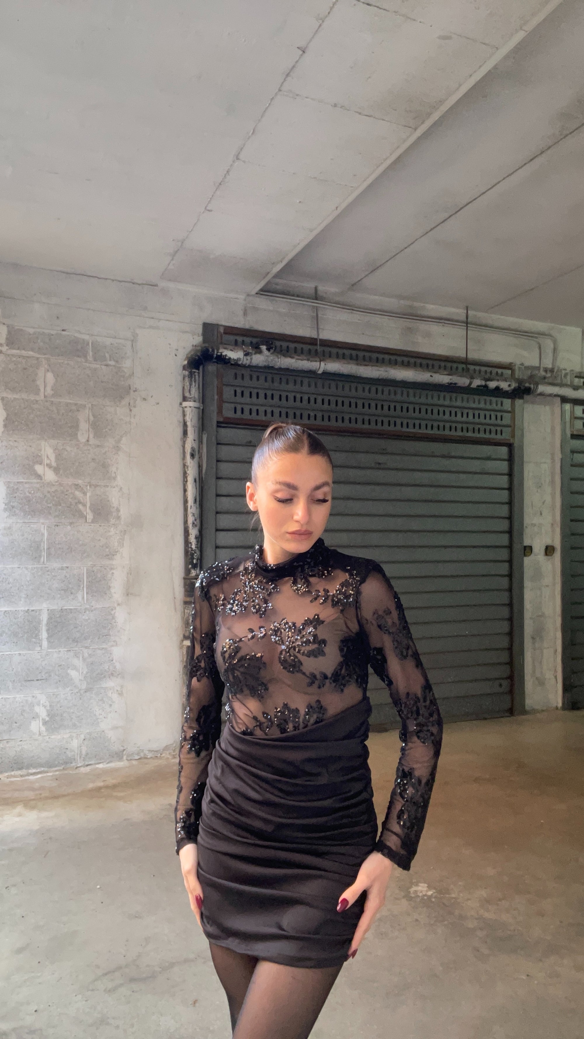 MINI DRESS CRYSTAL FLOWER