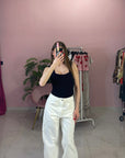 JEANS BALLOON BIANCO
