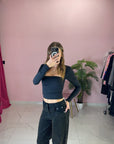 JEANS SHINY NERO