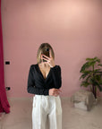 BODY CON SCOLLO E ARRICCIATURA